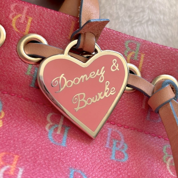 Dooney & Bourke Y2K vintage pink rainbow tiny tassel tote bag πππ - Picture 3 of 14